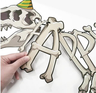 Fossil DInosaur Happy Birthday Banner