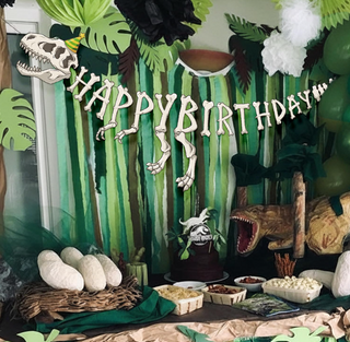Fossil DInosaur Happy Birthday Banner