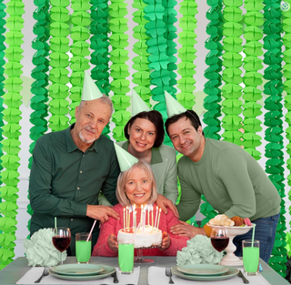 Green Party Hanging Shamrock Backdrop (Set of 4)