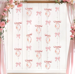 Princess Pink Pearl Bow Party Garlands (4 Pcs)