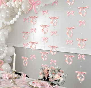 Princess Pink Pearl Bow Party Garlands (4 Pcs)