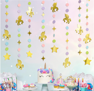 Princess Unicorn Rainbow Hanging Garlands (4 Pcs)