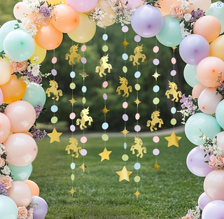 Princess Unicorn Rainbow Hanging Garlands (4 Pcs)