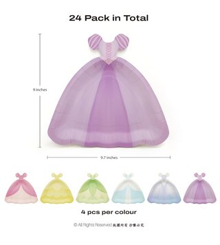 Ball Gown Princess Party Plates (24 Pcs)