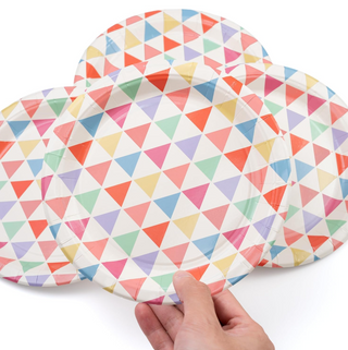 Colorful Rainbow Confetti Circus Party Plaltes (24 Pcs)
