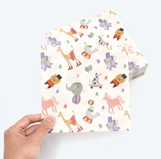 Pastel Carnival Circus Paper Napkins for Baby Showers (50pcs)
