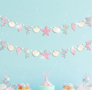 Mermaid Banner Under The Sea Birthday Party (2 Pcs)