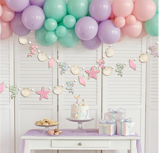 Mermaid Banner Under The Sea Birthday Party (2 Pcs)