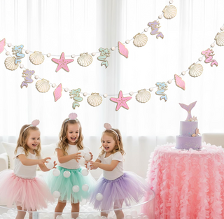 Mermaid Banner Under The Sea Birthday Party (2 Pcs)
