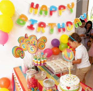 Candyland Happy Birthday Themed Garlands (2 pcs)