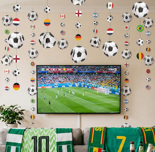 3D Soccer Garland World Cup Party Decorations (6 Pcs)