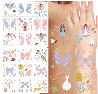 Pastel Garden Fairy Party Temporary Tattoos (108 Pcs)