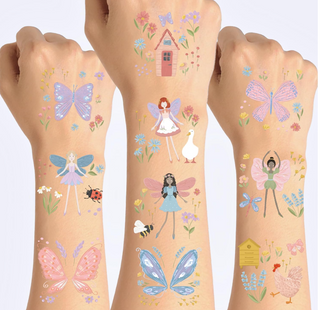 Pastel Garden Fairy Party Temporary Tattoos (108 Pcs)