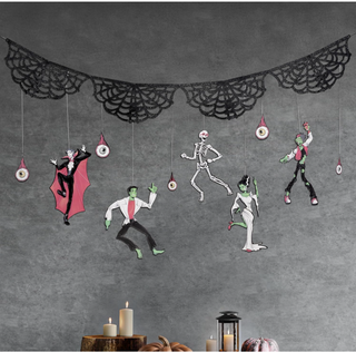 Monster Bash Halloween Garland Featuring Horror Characters (11 Pcs)