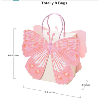 Woodland Fairy Garden Party Pink Butterfly Shaped Gift Bag (8 Pcs)