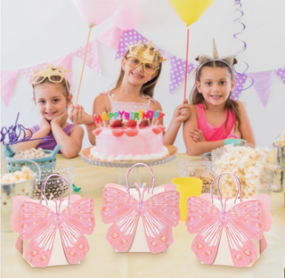 Woodland Fairy Garden Party Pink Butterfly Shaped Gift Bag (8 Pcs)