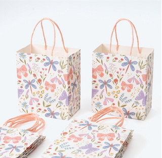 Woodland Theme Garden Party Butterflies and Flowers Paper Bag (8 Pcs)