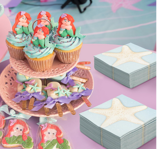 Mermaid and Under the Sea Themed Starfish Napkins (50 Pcs)