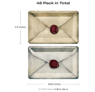 Vintage Antique Medieval Envelope Party Plates (Pack of 48)