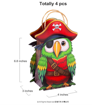 Pirate Parrot Party Bags (Pack of 4)
