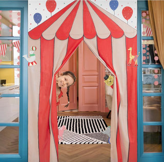 Carnival Circus Party Backdrop With Animal Cutouts