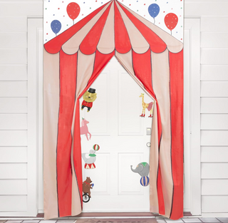 Carnival Circus Party Backdrop With Animal Cutouts