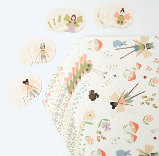 Woodland Fairy Gift Wrapping Paper with Gift Tags (12pcs)