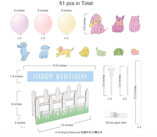 Pastel Pet Themed Birthday Party Centerpiece