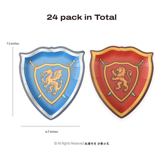 Shield Shape Paper Plates (24 Pcs)