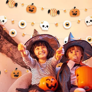 Skull Pumpkin Candy Banner Halloween Decorations (4pcs)