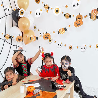 Skull Pumpkin Candy Banner Halloween Decorations (4pcs)