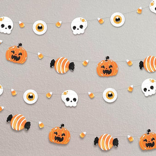 Skull Pumpkin Candy Banner Halloween Decorations (4pcs)