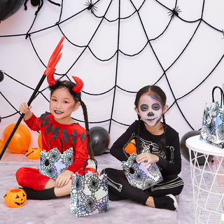 Spiderweb Iridescent Gift Bags for Spooky Halloween Supplies (8pcs)
