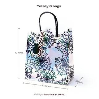 Spiderweb Iridescent Gift Bags for Spooky Halloween Supplies (8pcs)