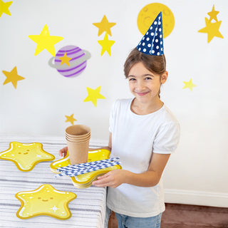 Star Shaped Paper Plates (Yellow, Pack of 24)