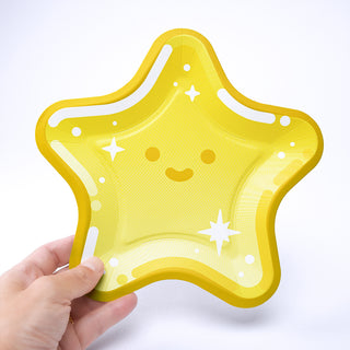 Star Shaped Paper Plates (Yellow, Pack of 24)
