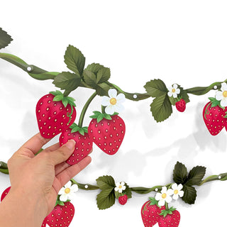 Strawberry Banner strawberry garland strawberry birthday decorations berry party decorations strawberry theme party summer fruit decorations tropical party decor garden-inspired decoration summer birthdya party spring party decorations picnic decorations