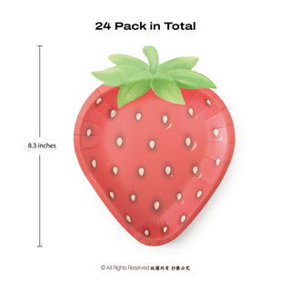 Strawberry Shaped Plates (24pcs)