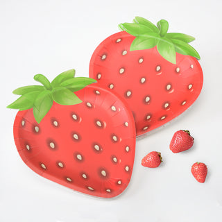 Strawberry Shaped Plates (48pcs)