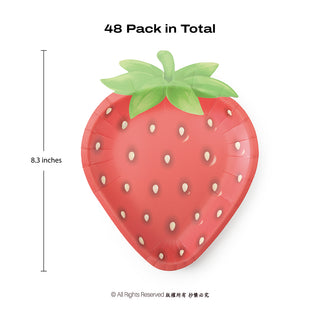 Strawberry Shaped Plates (48pcs)