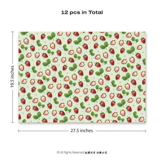 Strawberry Wrapping Paper 12pcs