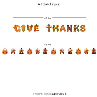 Thanksgiving banner with 3D fall letter cutouts reading “GIVE THANKS”