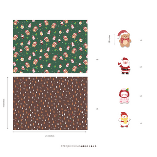 Winter Wrapping Paper Christmas Party Supplies (12 Sheets)