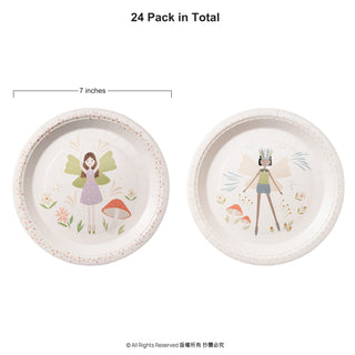 Woodland Fairy Party Plates Set (24pcs)