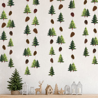 Green Pine Tree Garland woodland party decorations forest birthdays camping party nature-inspired celebrations woodland baby shower