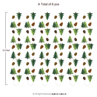 rustic woodland atmosphere green tree banner pinecone garland forest-themed birthdays baby showers garden parties.