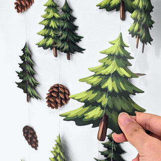 Woodland Pine Tree Garland 6pcs