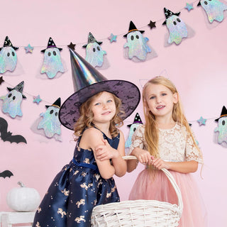 Iridescent Ghost Banner, Cute Ghost Garland, Spooky One Party Decoration, Hanging Halloween Decorations