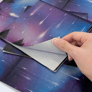 Multiple galaxy disposable paper napkins shown and with the visualisation of different sides of the napkin 5