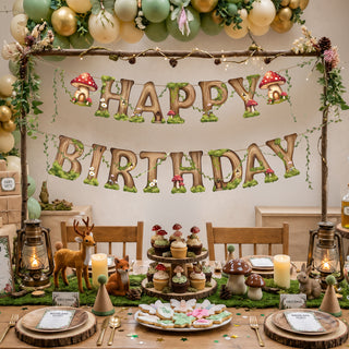 Woodland Happy Birthday Banner